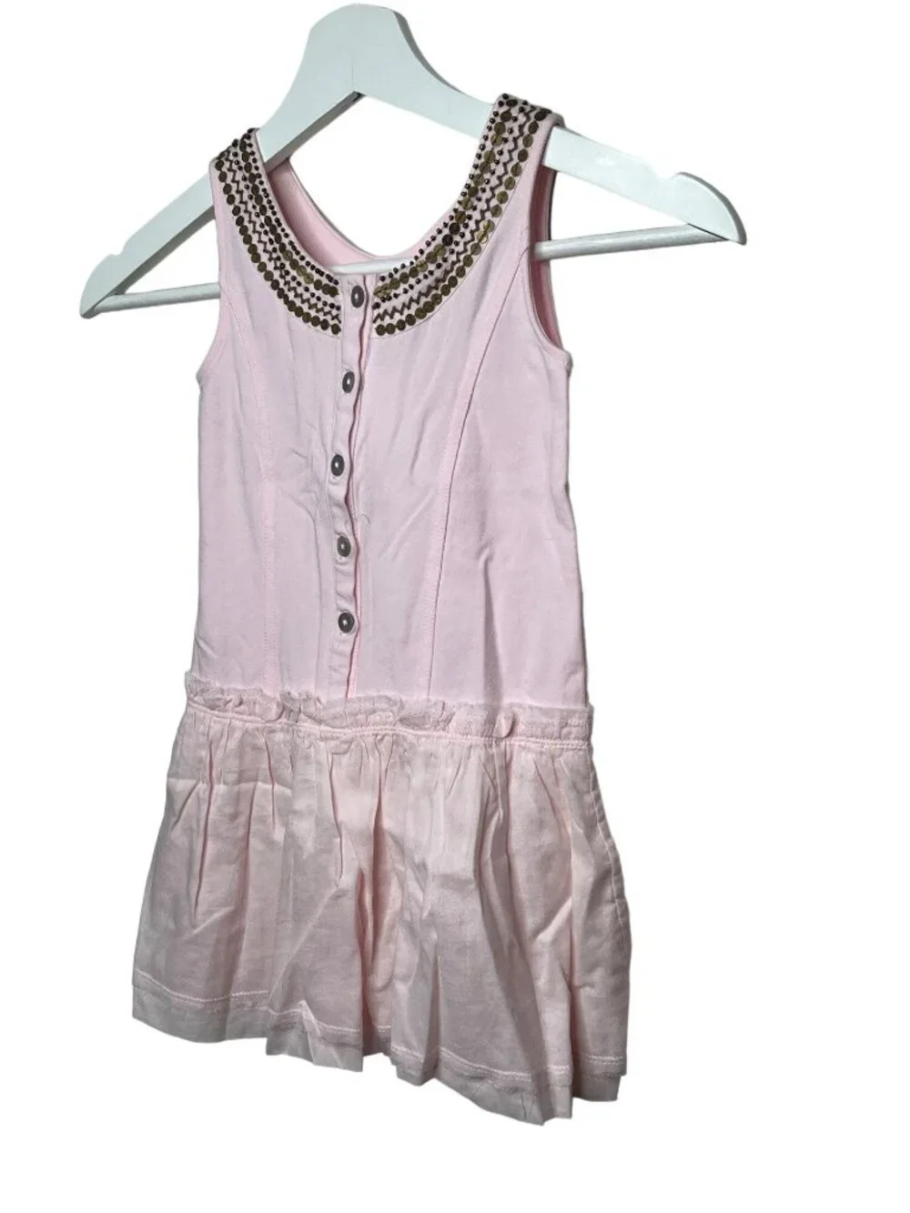 Lili Gaufrette Girls Size 4 Sleeveless Beaded Party Dress Pink Special Occasion